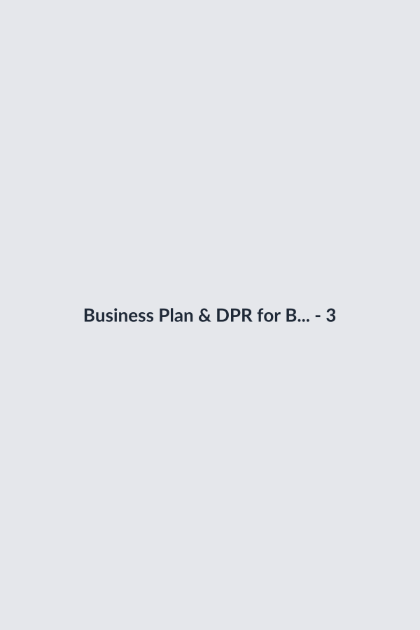 Business Plan & DPR for Bank Loan