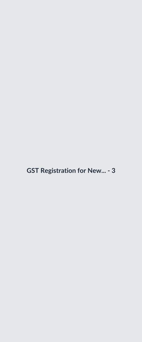 GST Registration for New Business