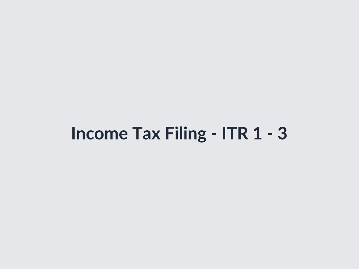 Income Tax Filing - ITR 1