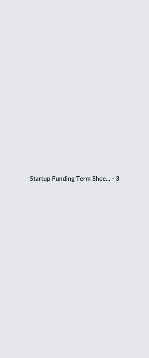 Startup Funding Term Sheet Review