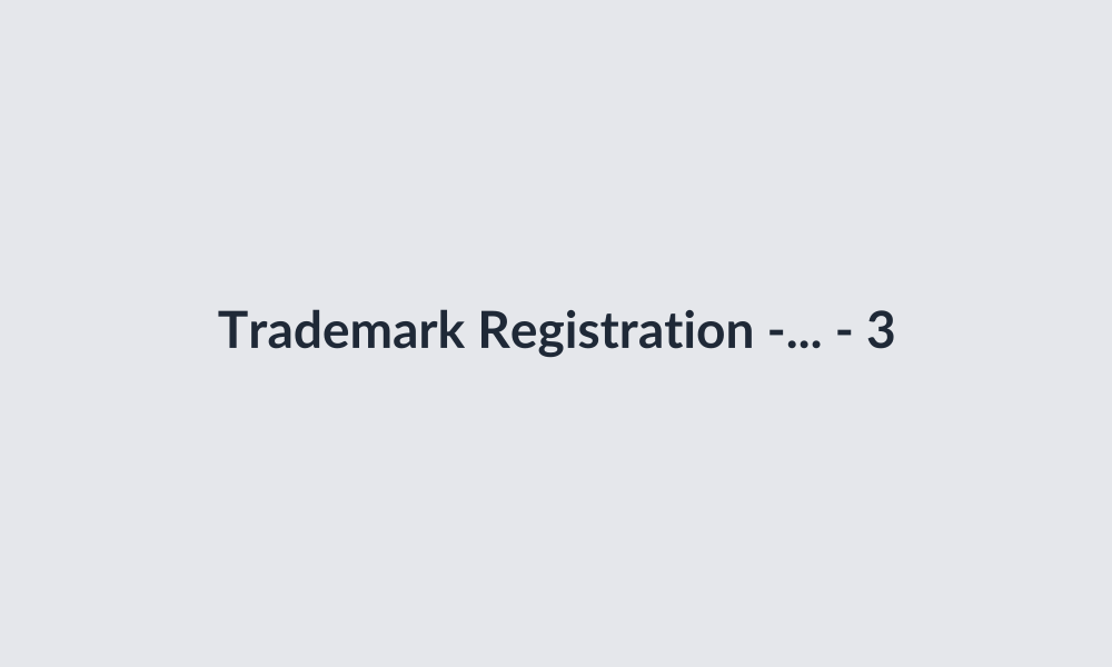 Trademark Registration - India