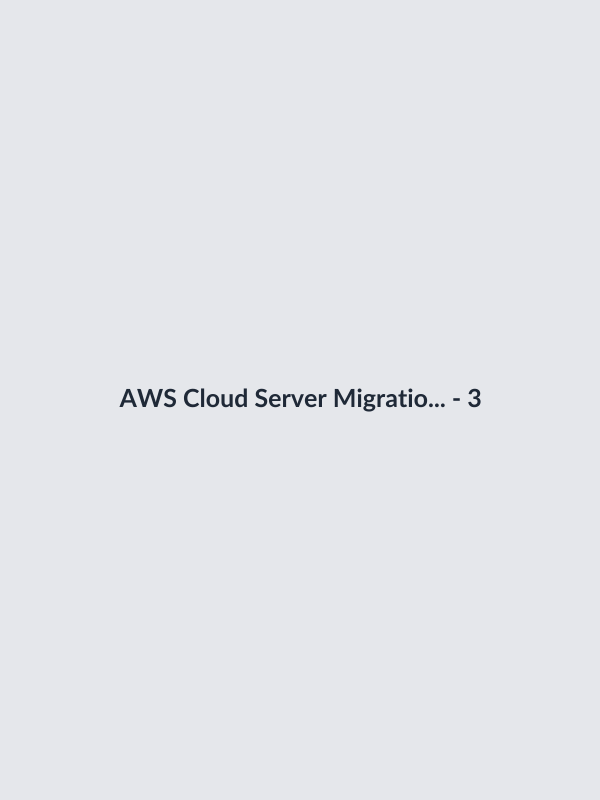 AWS Cloud Server Migration