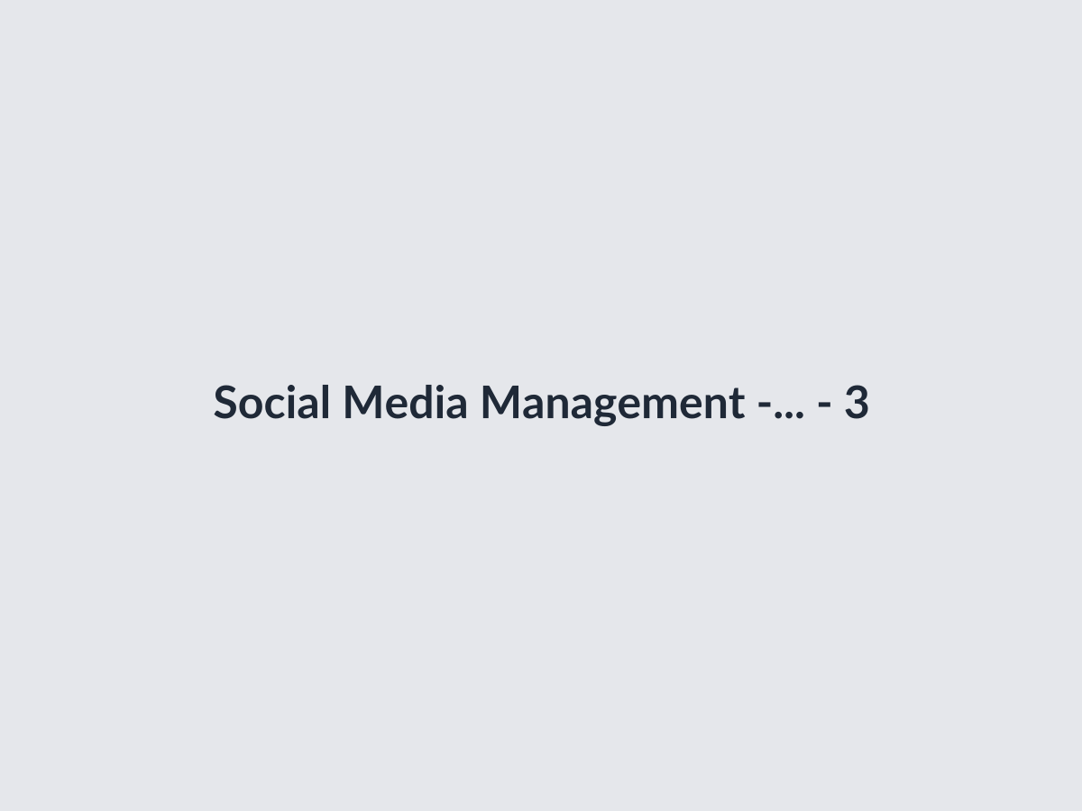Social Media Management - 3 Platforms